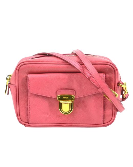 Prada Pink Saffiano Leather Shopper Bag (pre-owned)