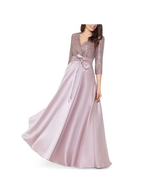 Xscape Pink Sequined Formal Evening Dress