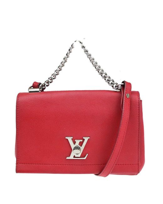 Louis Vuitton Red Lockme Ii Bb Leather Shoulder Bag (pre-owned)