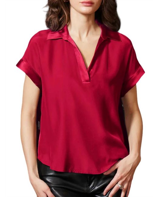 Go> By Go Silk Red Polo Top