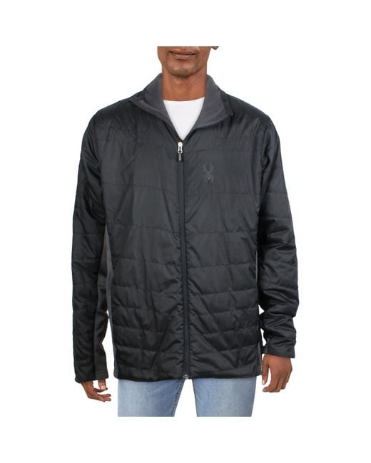 Spyder Black Lightweight Recycled Polyester Quilted Coat for men