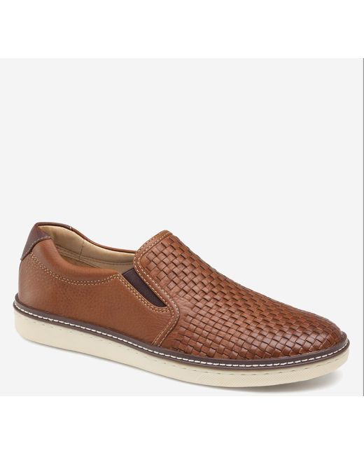 Johnston & Murphy Brown Mcguffey Woven Slip-On Shoes for men