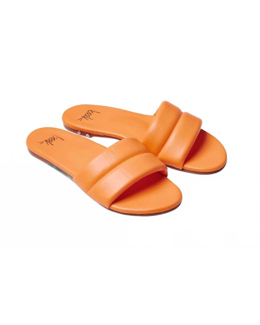 Beek Orange Sugarbird Leather Slide Sandal