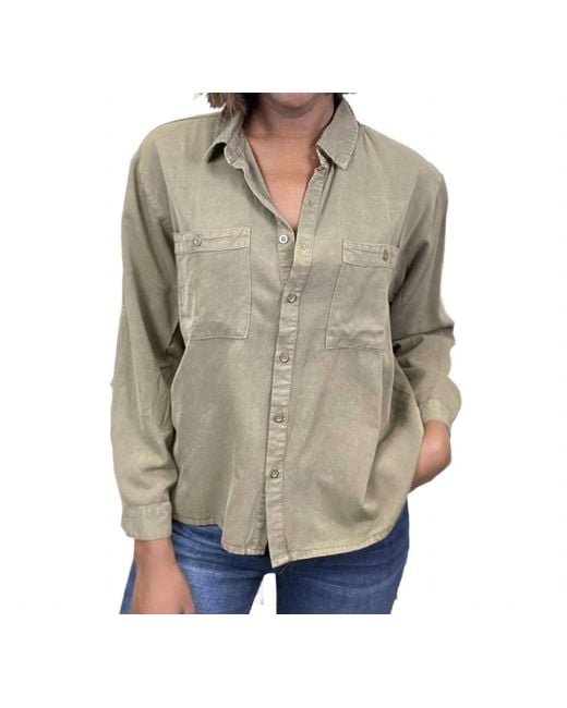 Hayden LA Natural Made Your Choice Collared Button Up Long Sleeve Top