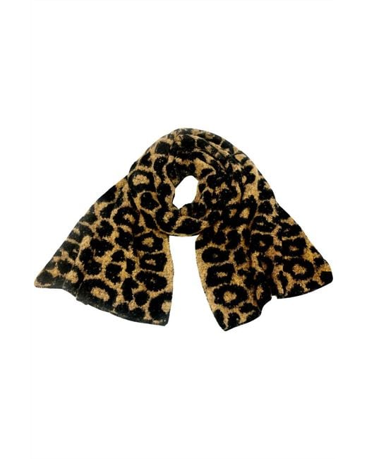 Kensie Black Leopard Fuzzy Scarf