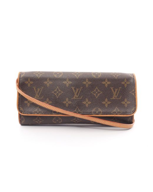 Louis Vuitton Brown Pochette Twin Gm Monogram Shoulder Bag Pvc Leather