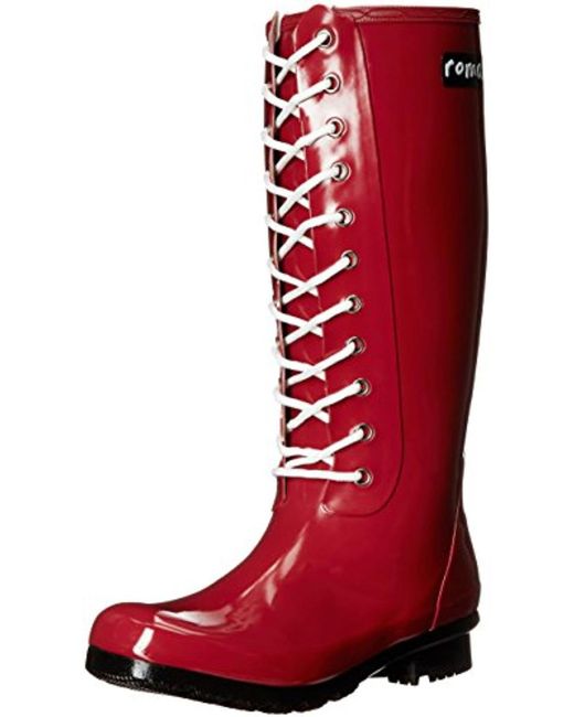 Roma Opinca Waterproof Rubber Rain Boots in Red | Lyst