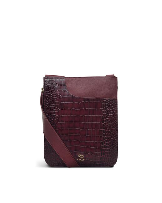 Radley Pockets Faux Croc Medium Zip Around Crossbody in Purple Lyst