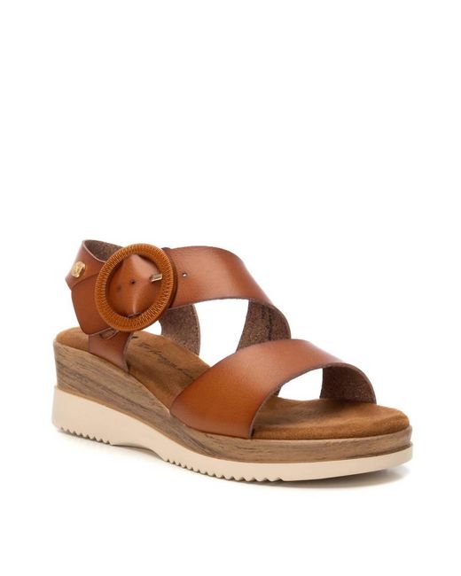 Xti Brown Wedge Sandals