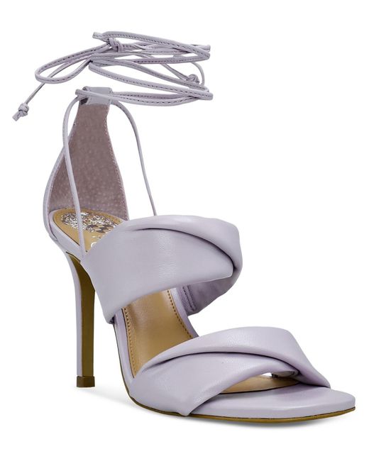 Vince Camuto White Andrequa Leather Ankle Strap Heels