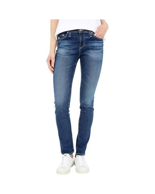 AG Jeans Women's Blue Prima Mid Rise Cigarette Leg Jeans