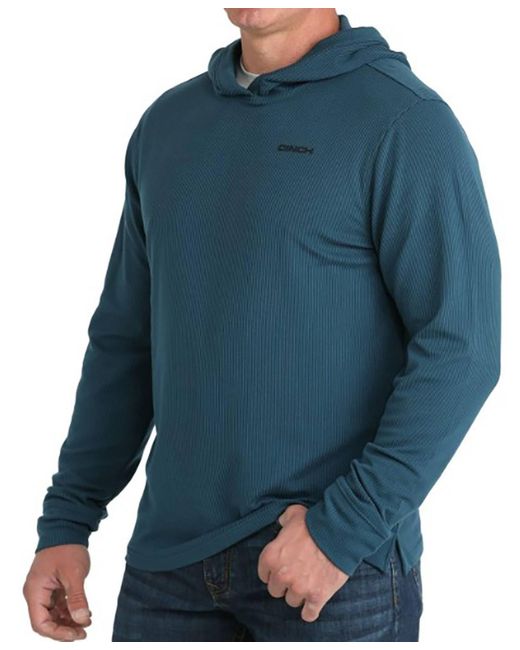 Cinch Blue Essential Performance Light Hoodie for men