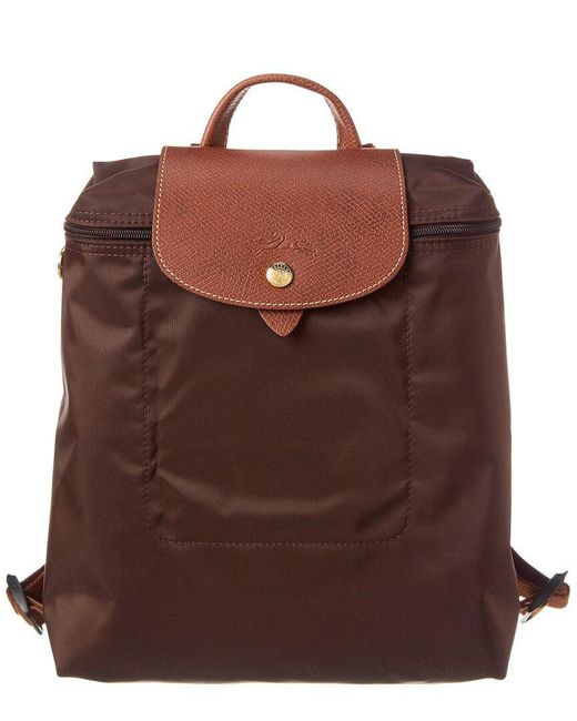 Longchamp Brown Le Pliage Original Medium Canvas Backpack