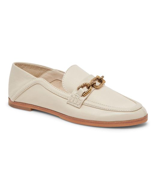 Dolce Vita White Reign Leather Slip-on Loafers