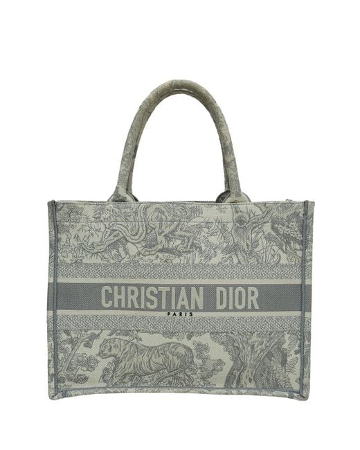 Dior Gray Book Tote Toile De Jouy Medium Bag