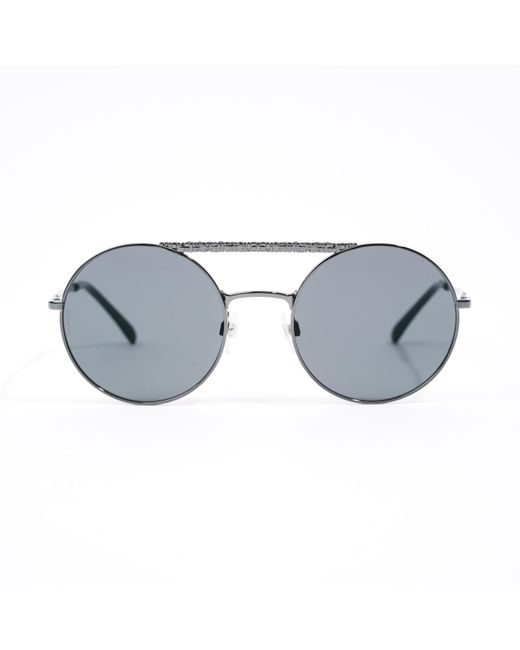 Chanel Gray Round Sunglasses Base Metal 140mm
