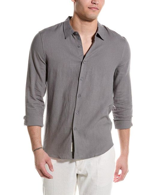 Onia Gray Standard Linen-blend Shirt for men