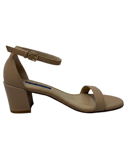 Stuart Weitzman Metallic Nudist Block Sandals