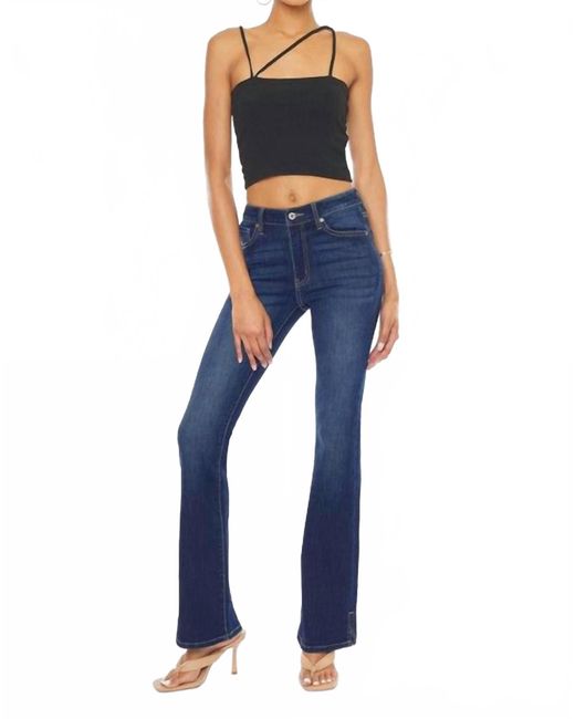 Kancan Blue Natalie High Rise Side Slit Bootcut Jeans