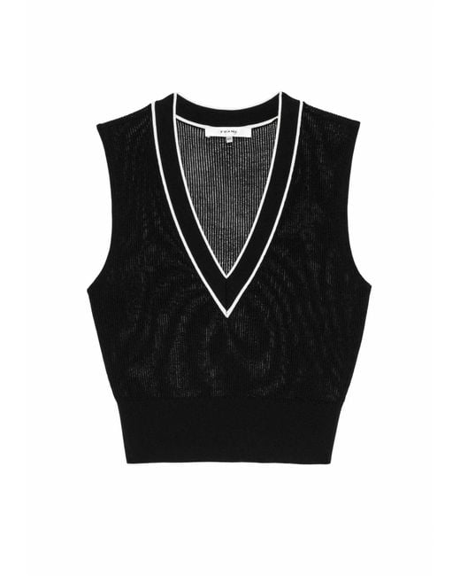 FRAME Black Varsity Vest