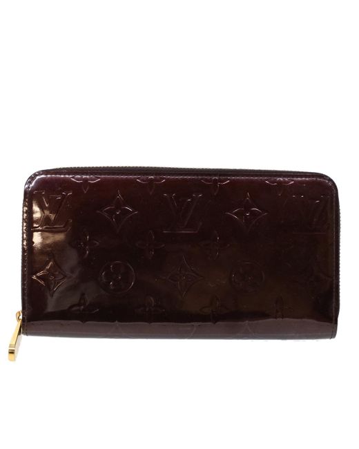 Louis Vuitton Brown Portefeuille Zippy Patent Leather Wallet (pre-owned)