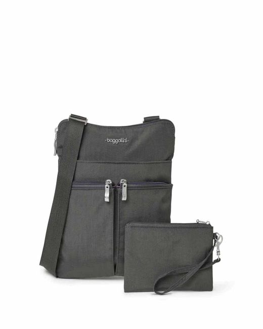 Baggallini Black Horizon Crossbody Bag With Wristlet