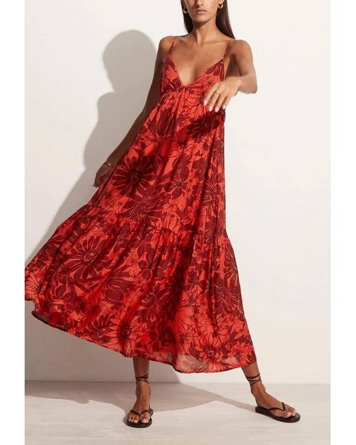 Faithfull The Brand Red Anisha Maxi Dress