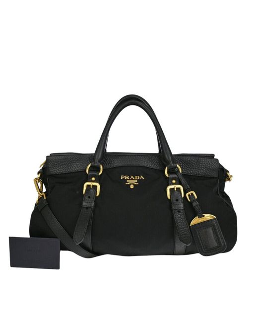 Prada Black Tessuto Synthetic Shopper Bag (pre-owned)