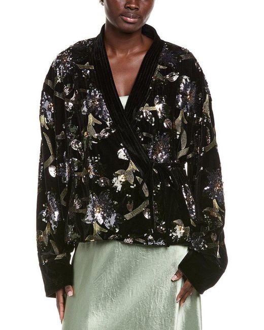 Diane von Furstenberg Black Ciro Sequin Jacket
