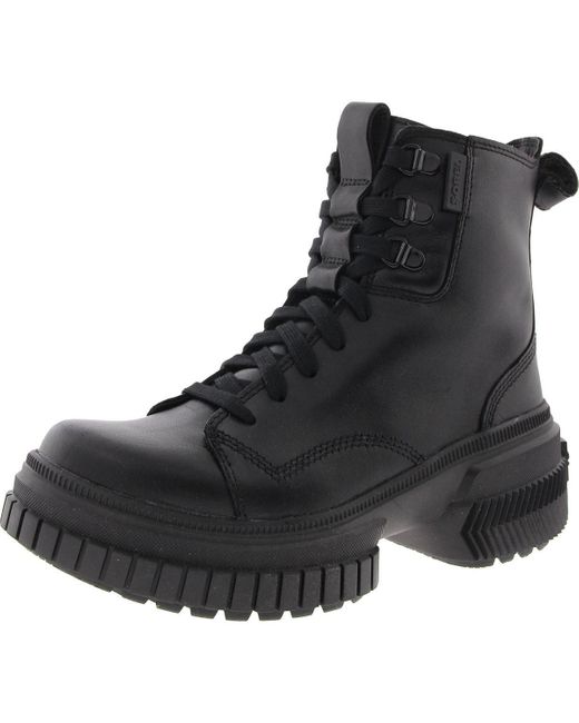 Sorel Black Onaave Lace-Up Made Combat & Lace-Up Boots