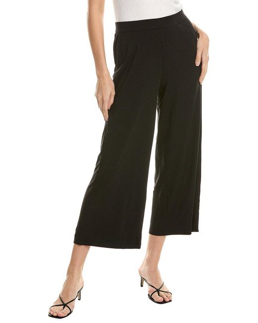 Eileen Fisher Black Cropped Wide Leg Pant