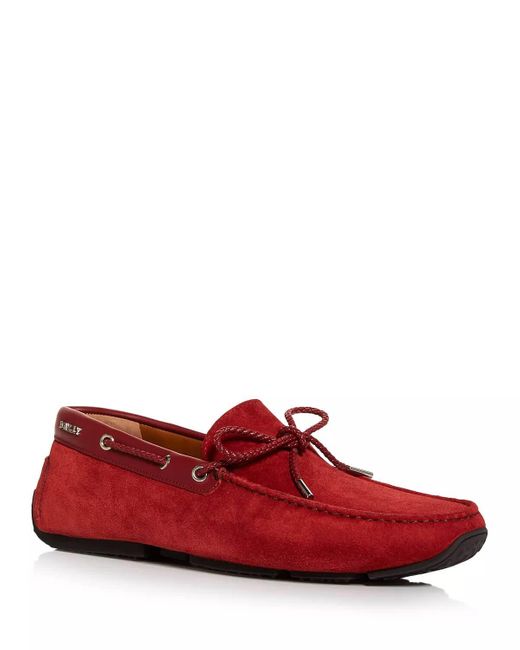 Bally Red Pindar 6231347 Leather Suede Drivers for men