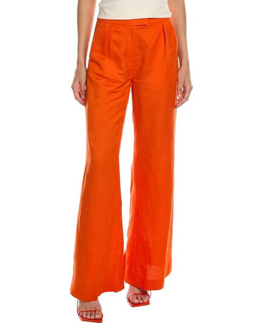 Nicholas Orange Carly Linen-blend Pant