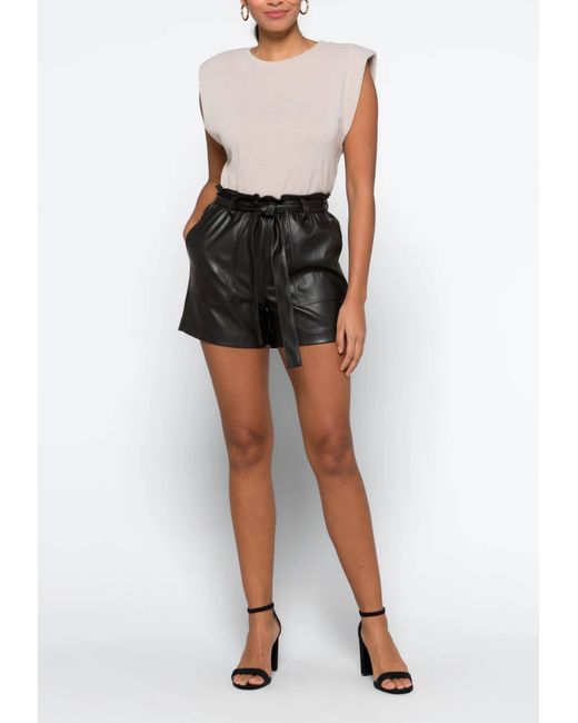 Sanctuary Leather Like Short in Black 