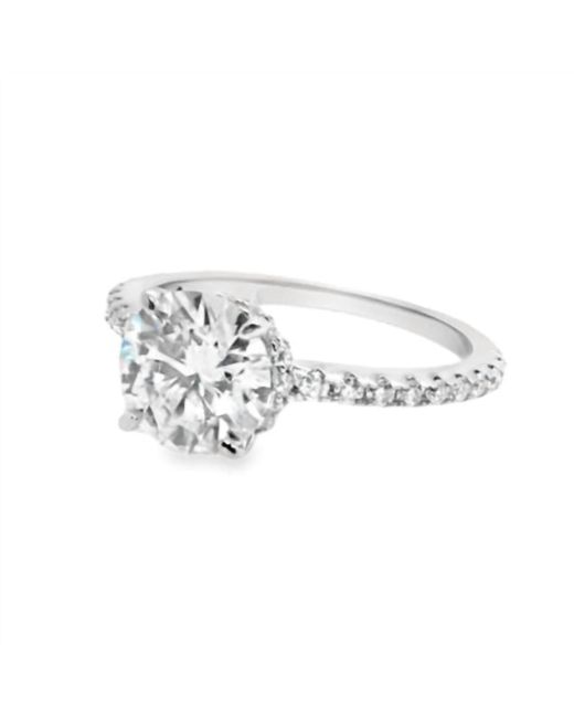 Allyanna Gifts Metallic 2.0Ct 8.0Mm Moissanite Engagement Ring