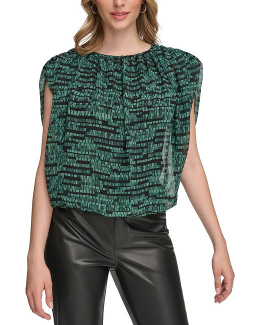 Calvin Klein Green Printed Pullover Top