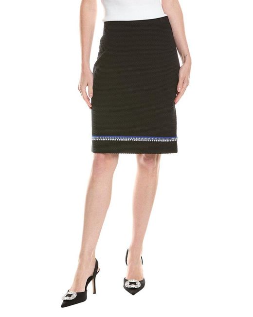 St. John Black Textured Skirt