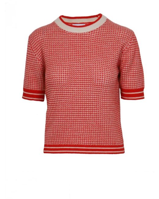 Lucy Paris Red Kanne Knit Top