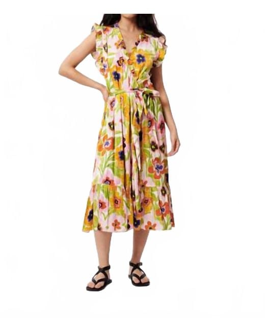 FRNCH Metallic Summer Spicy Garden Midi Dress
