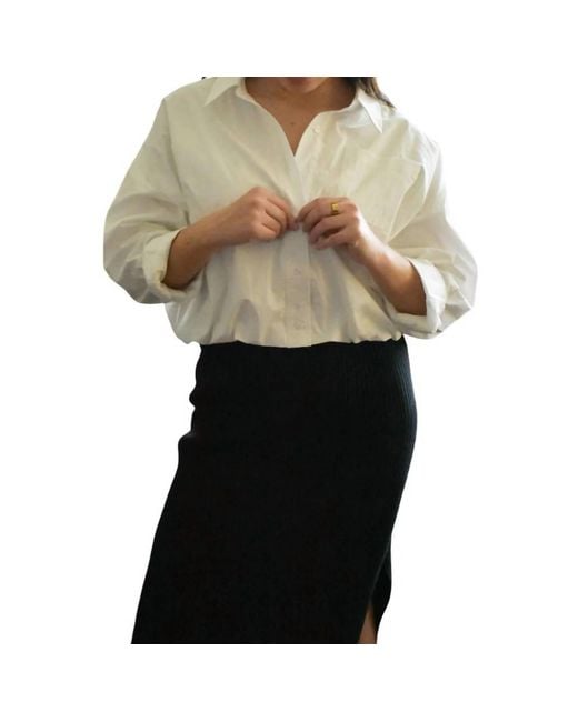 falcon park Black Anna Cropped Button Down