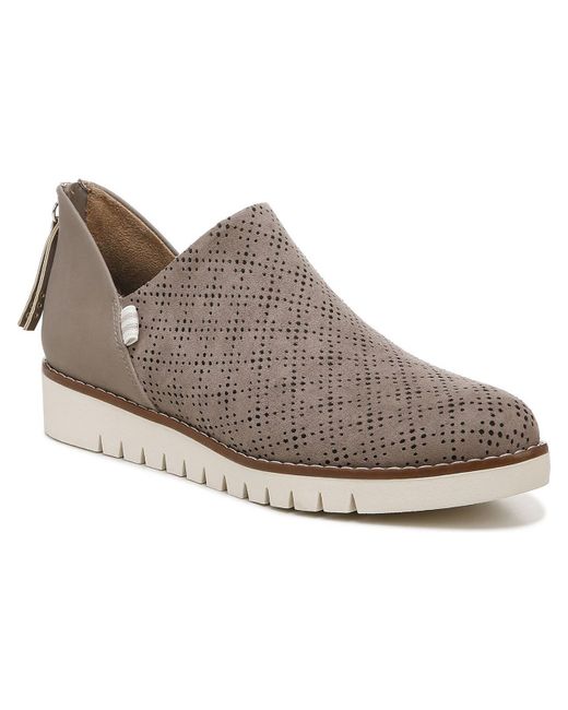 Dr. Scholls Brown Insane Faux Suede Perforated Slip-on Sneakers