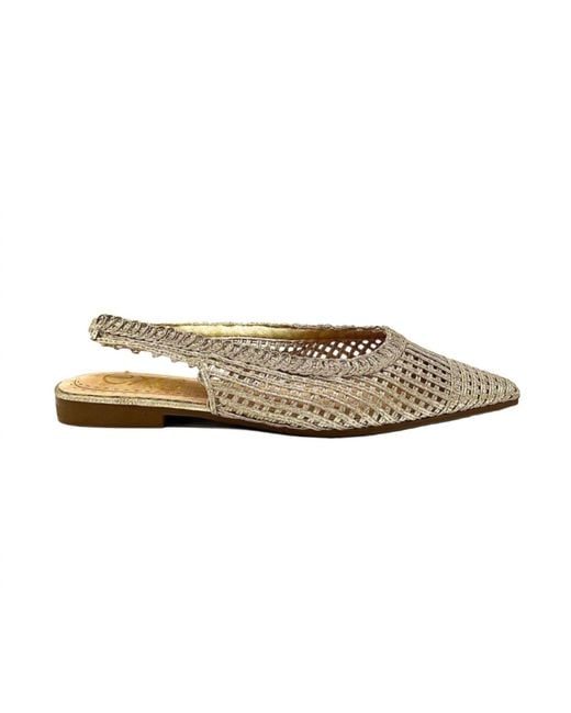 Exe' Metallic Sling-Back Flat Shoes
