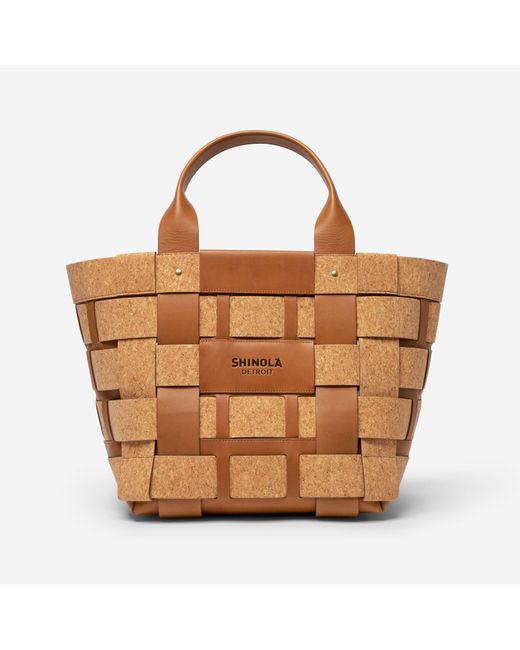 Shinola Brown The Large Bixby Natural Cork Leather Basket Bag 20241941