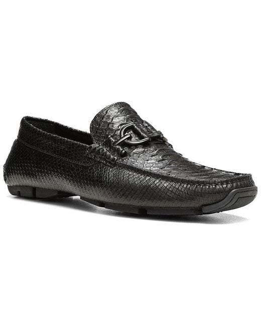Donald J Pliner Black Leather Driver for men