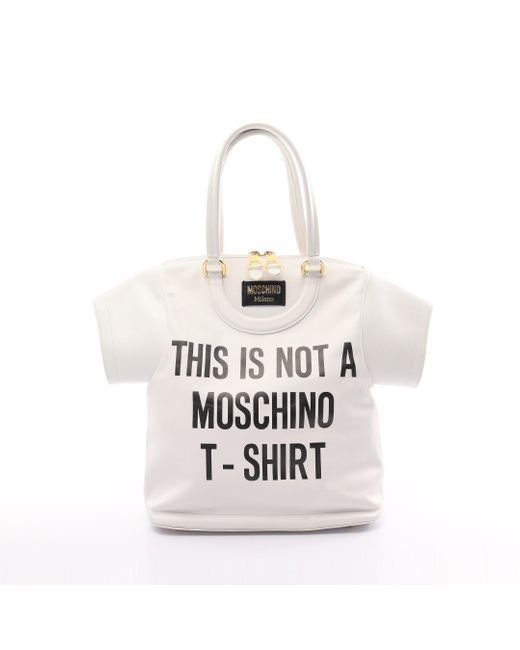 Moschino White T-shirt Handbag Tote Bag T-shirt Type Leather