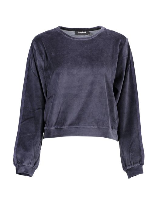 Desigual Blue Chic Long-sleeved Round Neck Top