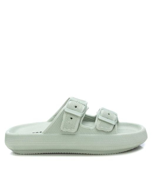 Xti Green Rubber Flat Sandals By