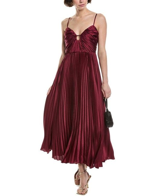 dress side slits Women's All The Right Reasons Dusty Pink Satin Lace Trim Maxi Dress | Size: L