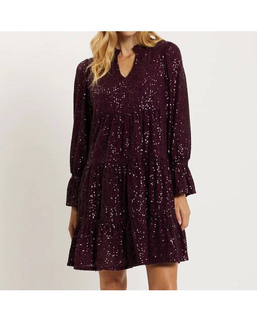 Jude Connally Purple Tammi Sequins Dress