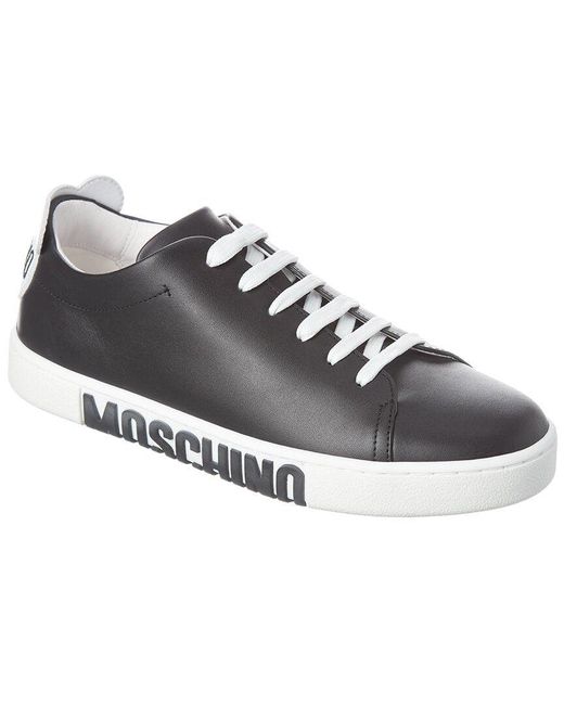 moschino logo leather sneakers